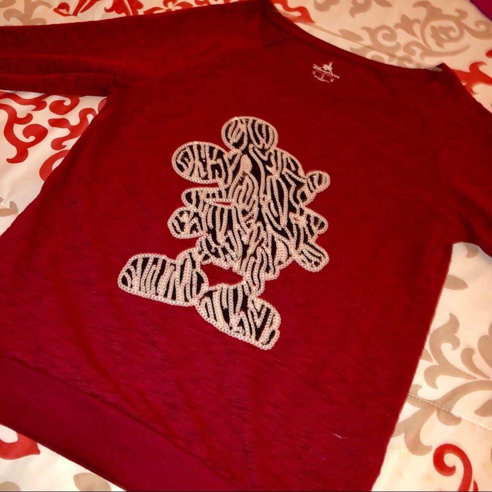 Mickey Mouse sequin print long sleeve shirt